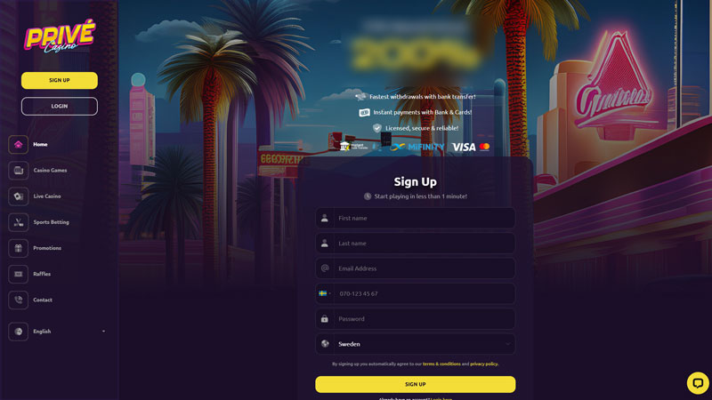 privecasino lobby screenshot