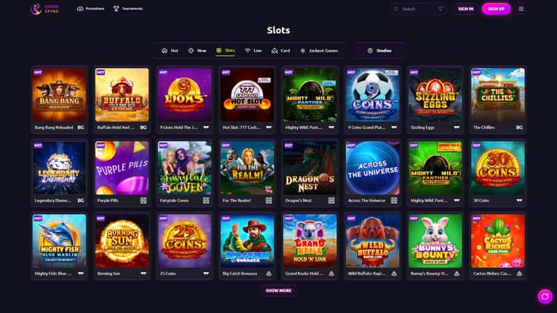 queenspins slots screenshot