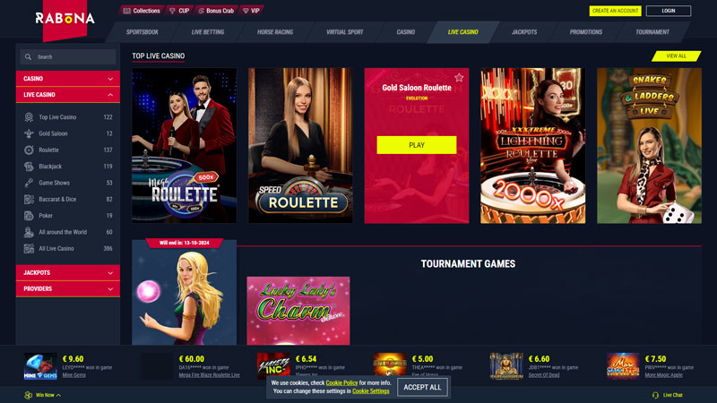 rabona live screenshot