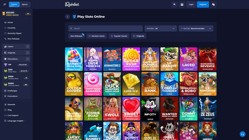 rainbet slots screenshot
