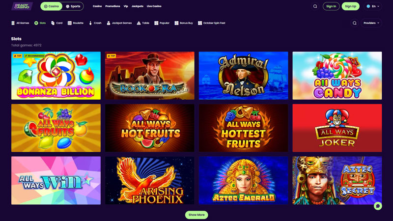 readycasino slots screenshot