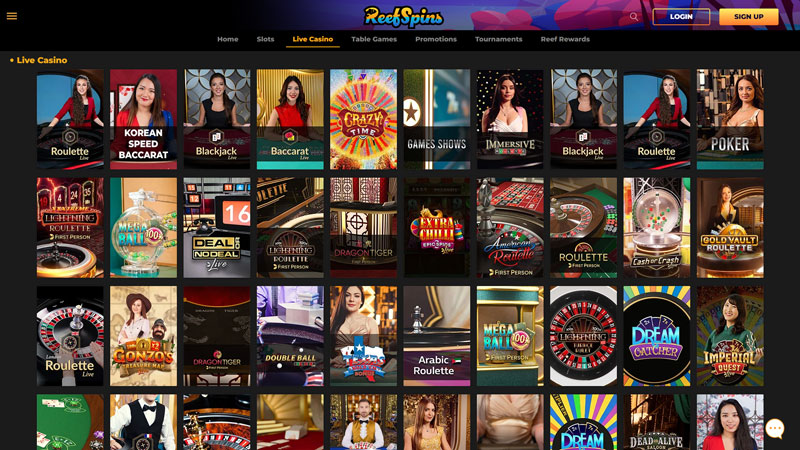 reefspins live screenshot