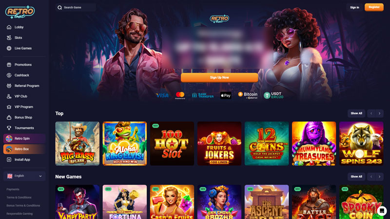 Thumbnail retro-bet lobby