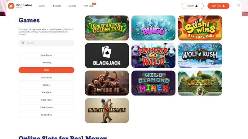 rich-palms slots screenshot