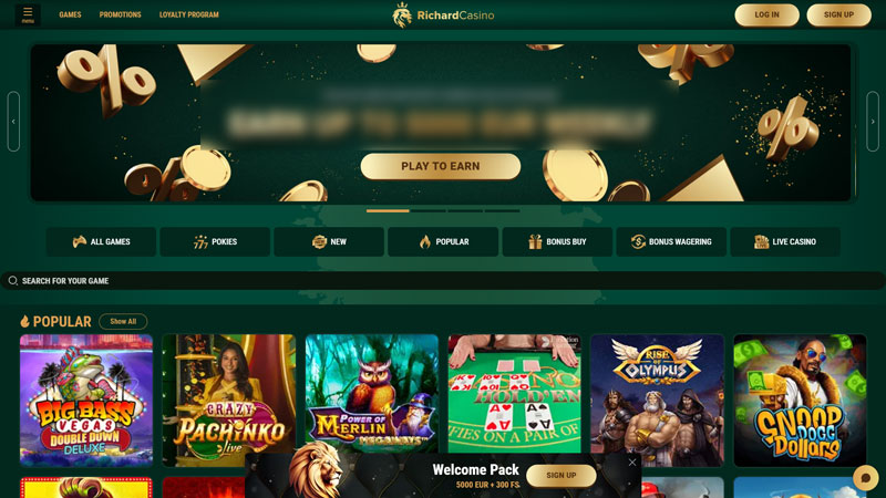 richard-casino lobby screenshot