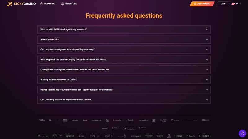 Thumbnail rickycasino support