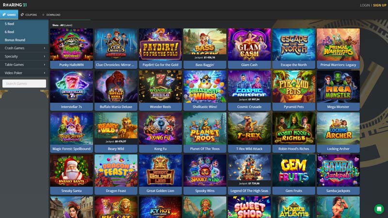 roaring21-casino slots screenshot