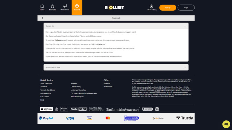 Thumbnail rollbit support