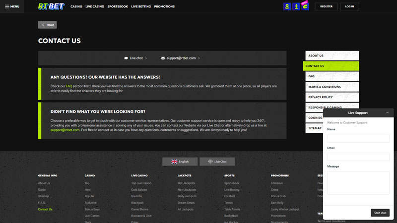 Thumbnail rtbet support