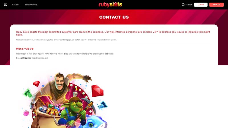 ruby-slots-casino support screenshot