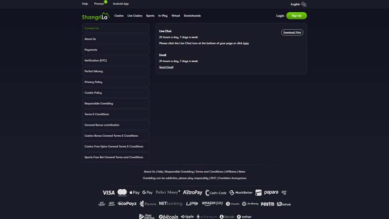 shangri-la support screenshot