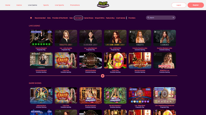 slotparadise live screenshot