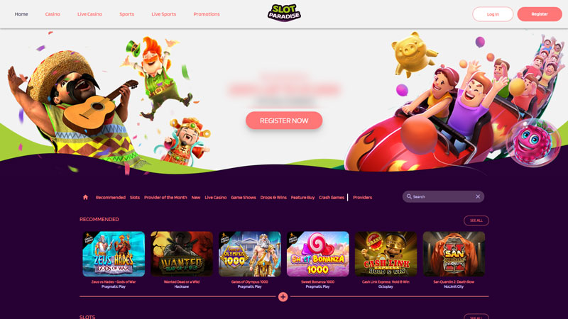 slotparadise lobby screenshot