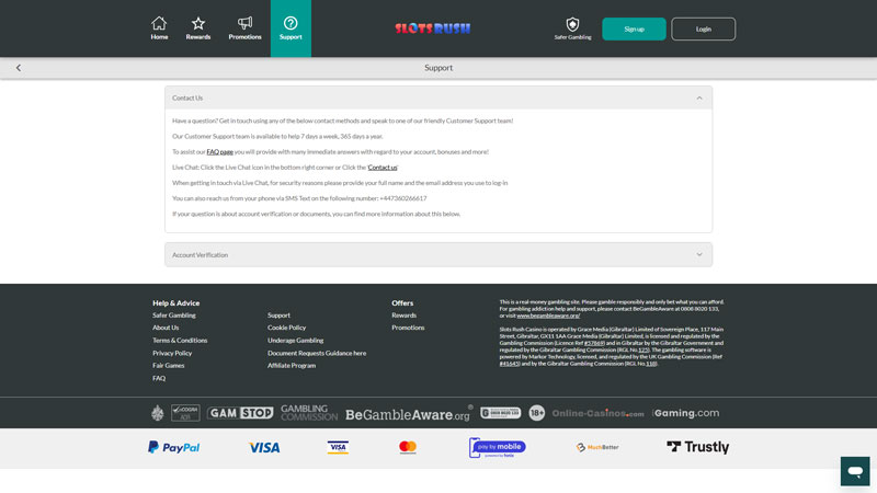 slots-rush support screenshot
