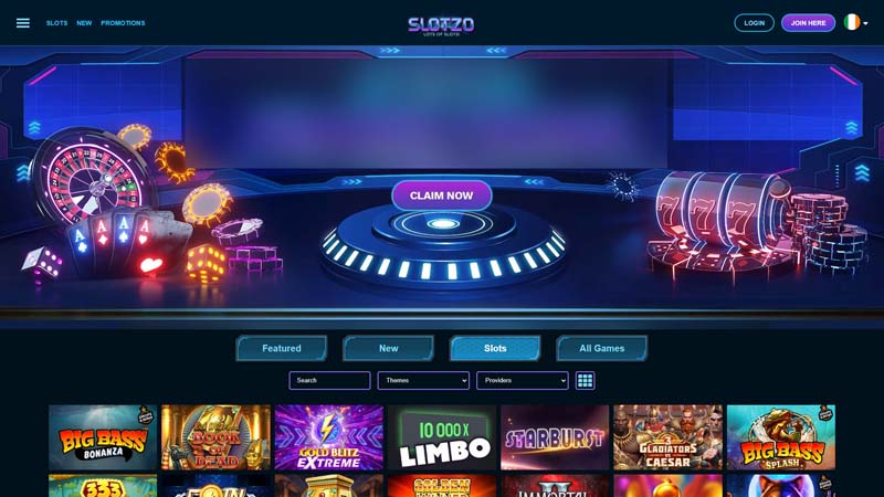 slotzo-casino lobby screenshot