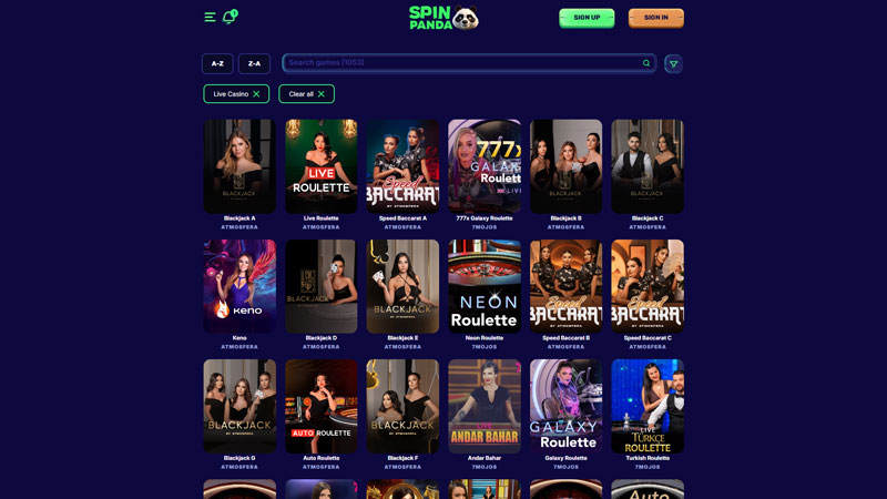 Thumbnail spin-panda live