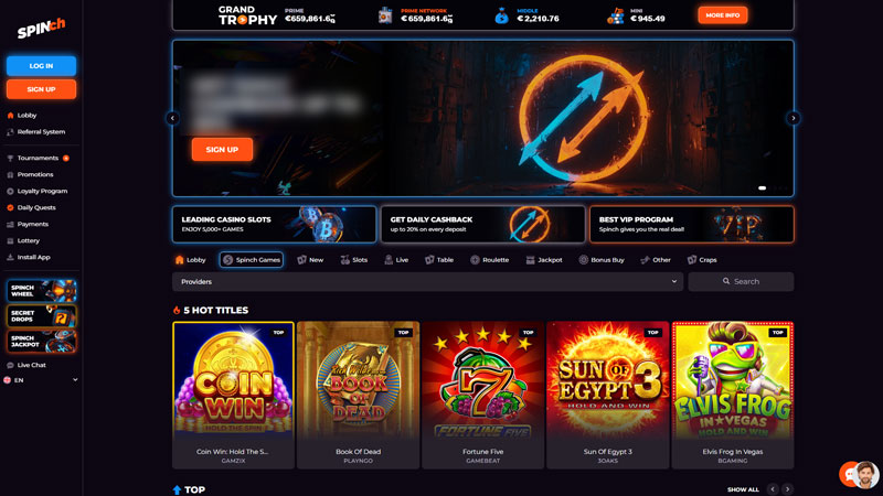 spinch lobby screenshot