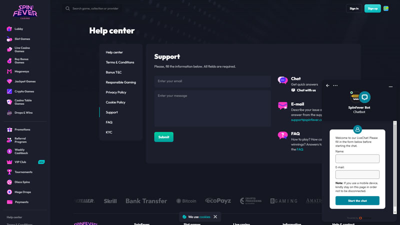Thumbnail spinfever support