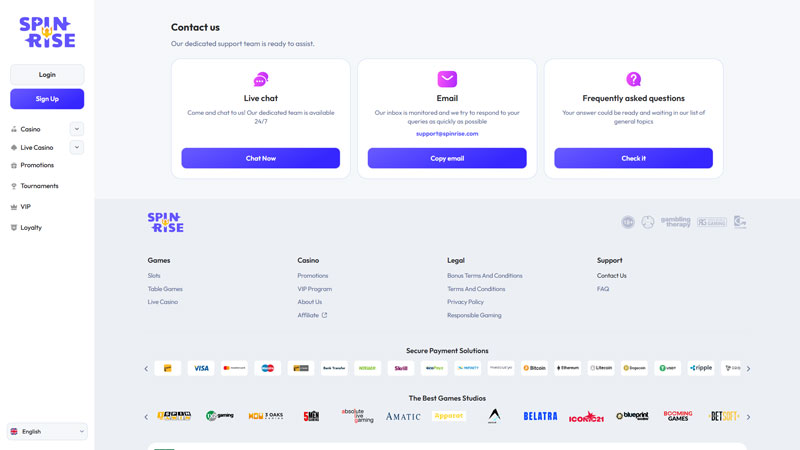 Thumbnail spinrise support