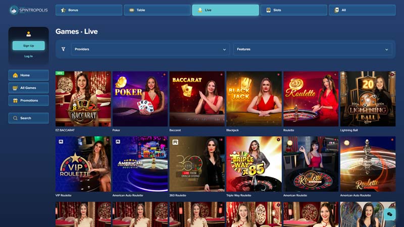 spintropolis-casino live screenshot
