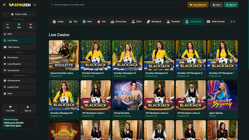 spinzen live screenshot