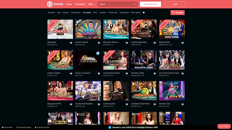 stakes live screenshot