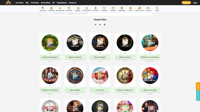 Thumbnail temple-nile-casino live