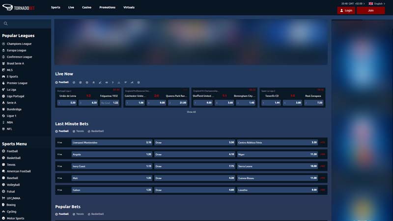 tornadobet lobby screenshot