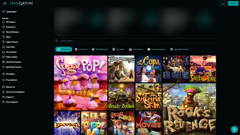 true-fortune lobby screenshot