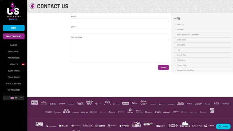 universal-slots-casino support screenshot