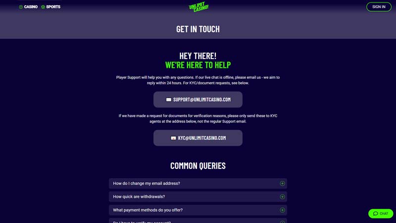 unlimit-casino support screenshot