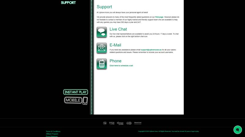 Thumbnail uptown-aces-casino support