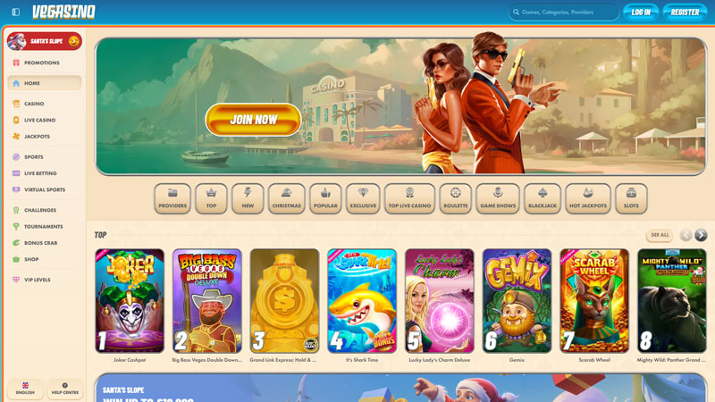 vegasino lobby screenshot