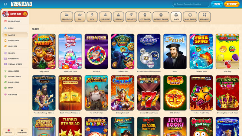 vegasino slots screenshot