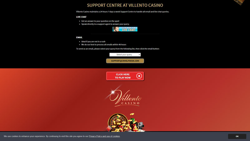 Thumbnail villento-casino support