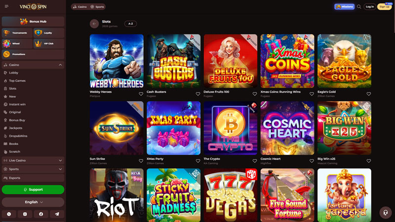 vincispin slots screenshot