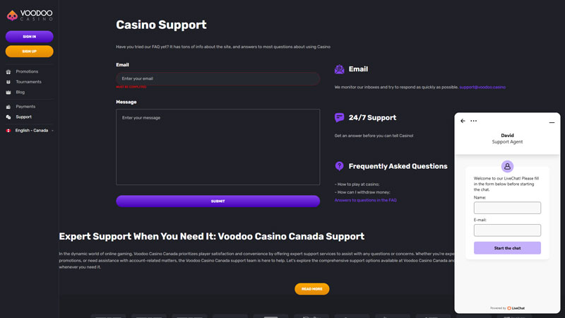 Thumbnail voodoo-casino support