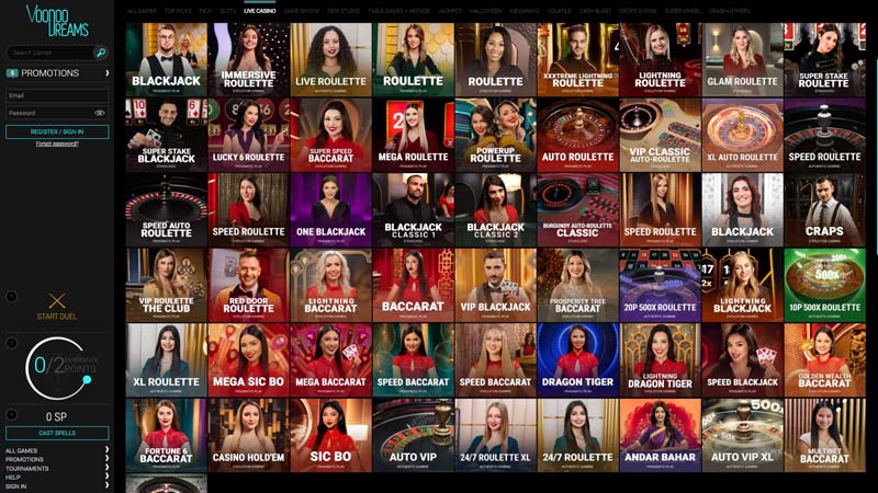 voodoo-dreams-casino live screenshot