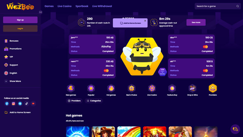 wazbee lobby screenshot