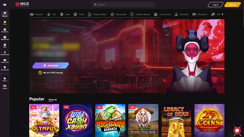 wild-tokyo lobby screenshot