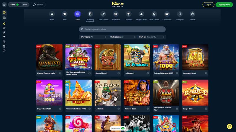 winz slots screenshot