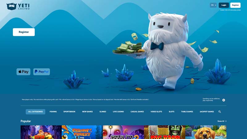 Thumbnail yeti-casino lobby