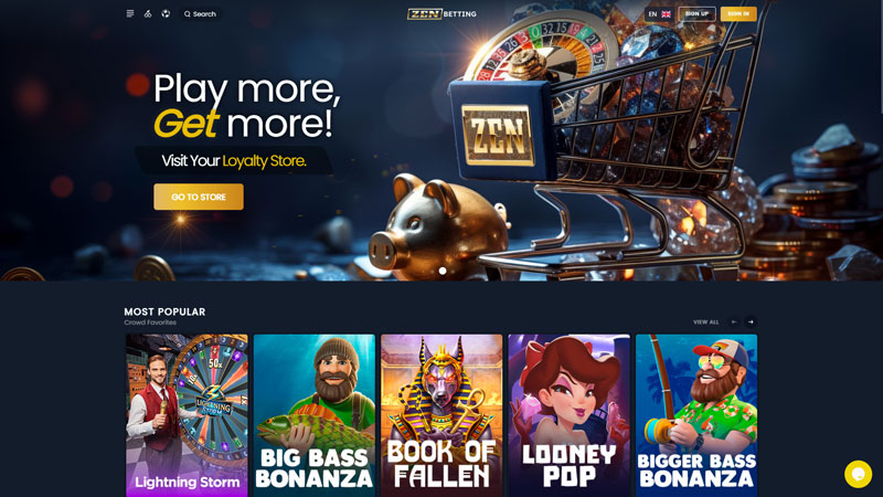 zenbetting lobby screenshot