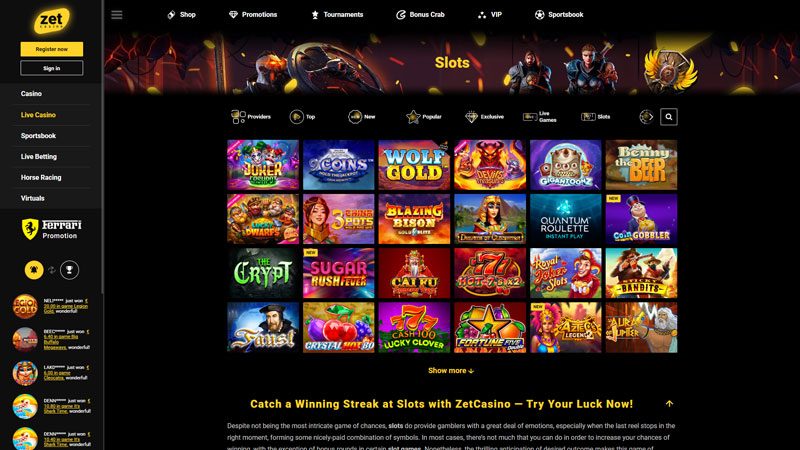 zet-casino slots screenshot