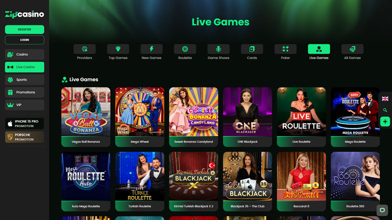 zipcasino live screenshot