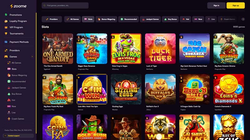 Thumbnail zoome slots